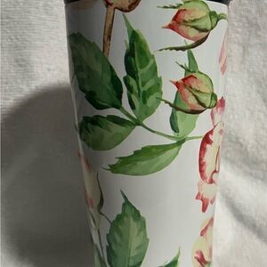 Floral White and Green Tumbler